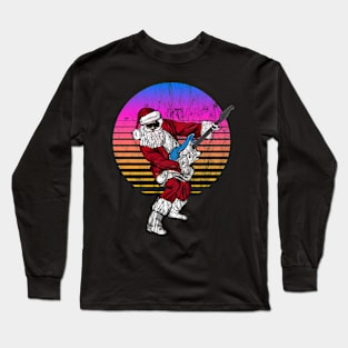 Santa playing guitar Long Sleeve T-Shirt